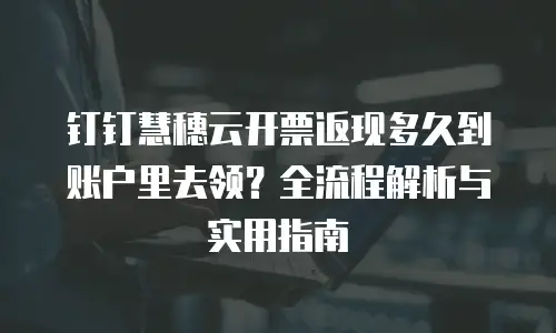 钉钉慧穗云开票返现多久到账户里去领？全流程解析与实用指南
