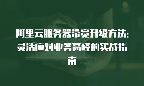 阿里云服务器带宽升级方法：灵活应对业务高峰的实战指南