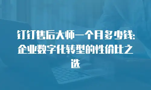钉钉售后大师一个月多少钱：企业数字化转型的性价比之选
