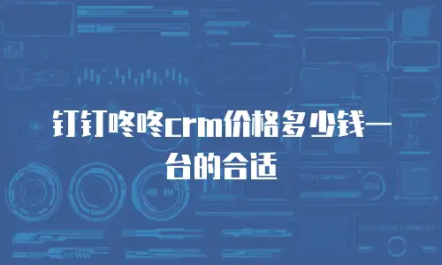 钉钉咚咚crm价格多少钱一台的合适