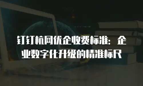 钉钉杭网优企收费标准：企业数字化升级的精准标尺