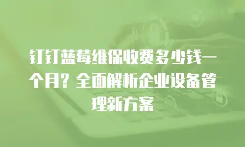 钉钉蓝莓维保收费多少钱一个月？全面解析企业设备管理新方案