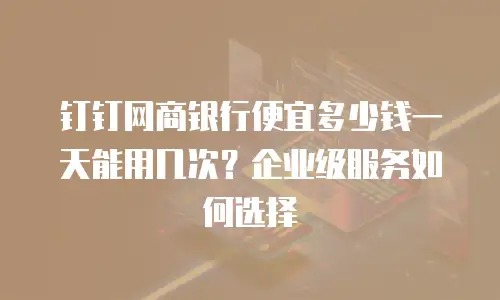 钉钉网商银行便宜多少钱一天能用几次？企业级服务如何选择