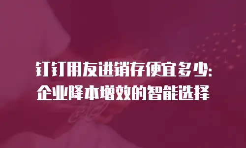 钉钉用友进销存便宜多少：企业降本增效的智能选择