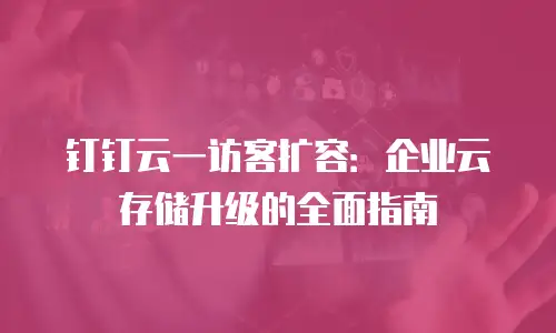 钉钉云一访客扩容：企业云存储升级的全面指南