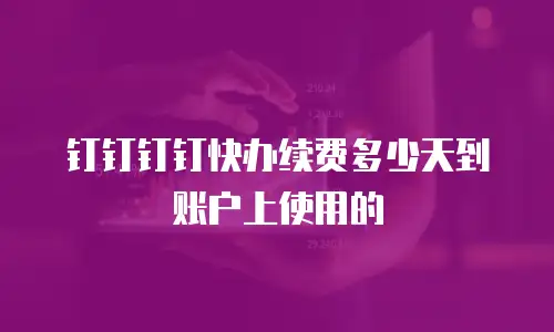 钉钉钉钉快办续费多少天到账户上使用的