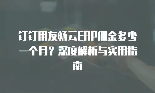 钉钉用友畅云ERP佣金多少一个月？深度解析与实用指南