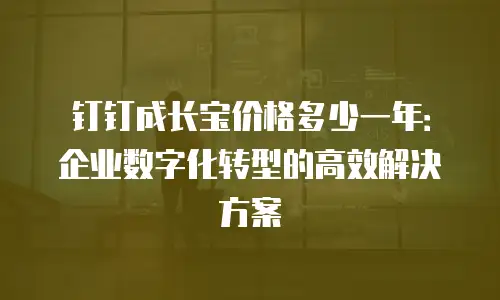 钉钉成长宝价格多少一年：企业数字化转型的高效解决方案