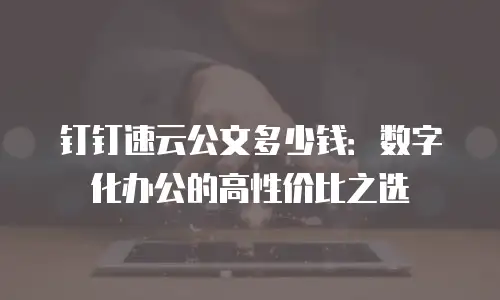 钉钉速云公文多少钱：数字化办公的高性价比之选