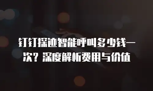 钉钉探迹智能呼叫多少钱一次？深度解析费用与价值