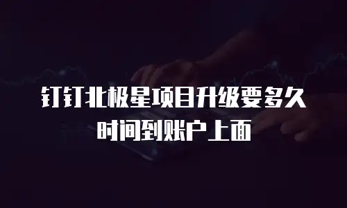 钉钉北极星项目升级要多久时间到账户上面