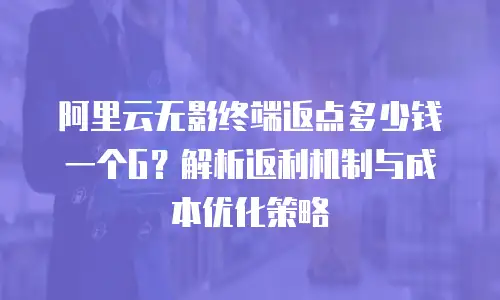 阿里云无影终端返点多少钱一个G？解析返利机制与成本优化策略
