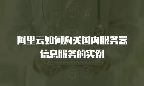 阿里云如何购买国内服务器信息服务的实例