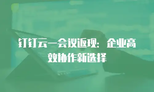 钉钉云一会议返现：企业高效协作新选择