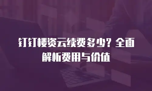 钉钉楼资云续费多少？全面解析费用与价值