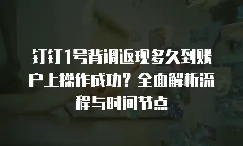 钉钉1号背调返现多久到账户上操作成功？全面解析流程与时间节点