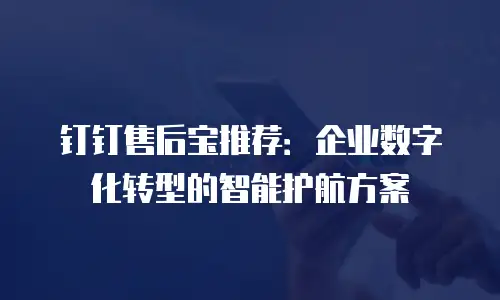 钉钉售后宝推荐：企业数字化转型的智能护航方案