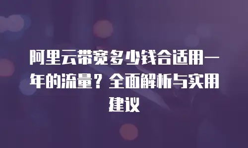 阿里云带宽多少钱合适用一年的流量？全面解析与实用建议