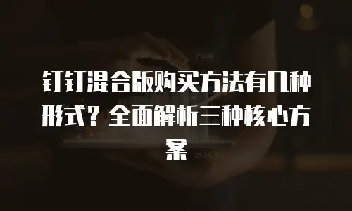 钉钉混合版购买方法有几种形式？全面解析三种核心方案