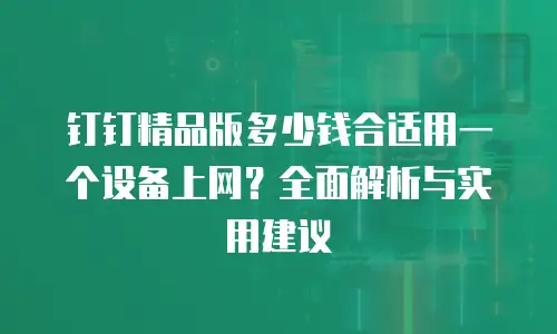 钉钉精品版多少钱合适用一个设备上网？全面解析与实用建议