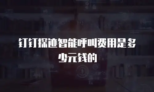 钉钉探迹智能呼叫费用是多少元钱的