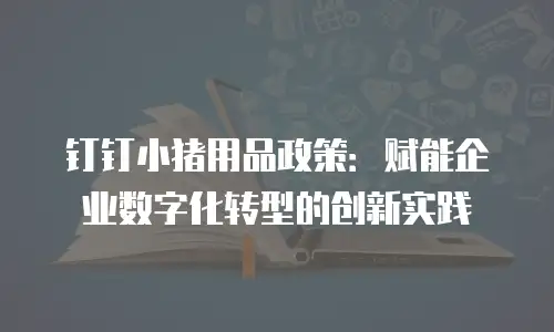 钉钉小猪用品政策：赋能企业数字化转型的创新实践