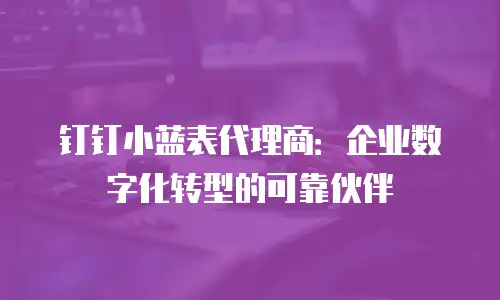 钉钉小蓝表代理商：企业数字化转型的可靠伙伴