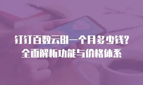 钉钉百数云BI一个月多少钱？全面解析功能与价格体系