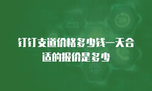 钉钉支道价格多少钱一天合适的报价是多少