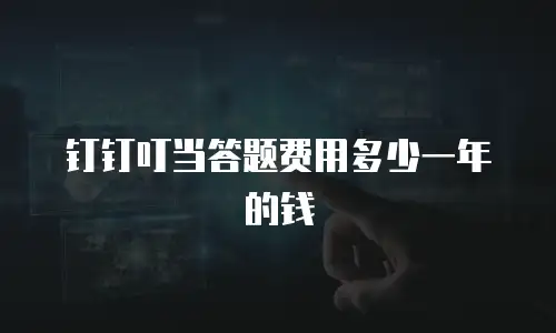 钉钉叮当答题费用多少一年的钱
