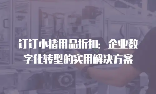 钉钉小猪用品折扣：企业数字化转型的实用解决方案