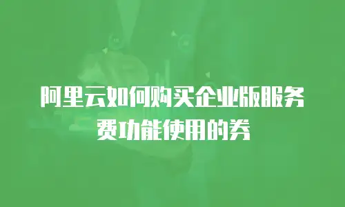 阿里云如何购买企业版服务费功能使用的券