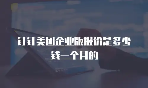 钉钉美团企业版报价是多少钱一个月的