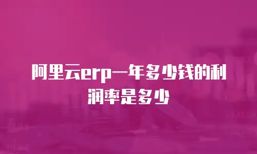 阿里云erp一年多少钱的利润率是多少