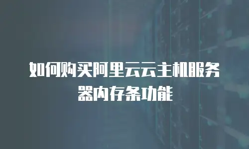 如何购买阿里云云主机服务器内存条功能