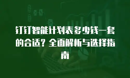 钉钉智能计划表多少钱一套的合适？全面解析与选择指南