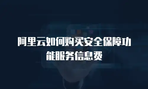 阿里云如何购买安全保障功能服务信息费