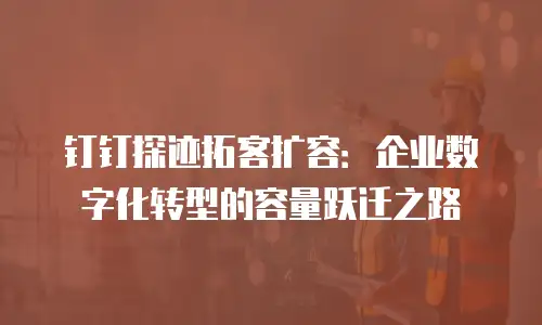 钉钉探迹拓客扩容：企业数字化转型的容量跃迁之路