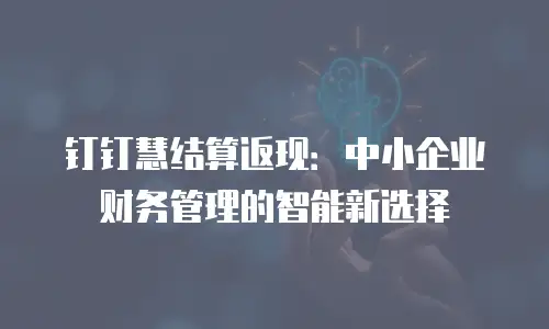 钉钉慧结算返现：中小企业财务管理的智能新选择