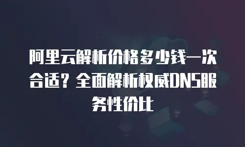 阿里云解析价格多少钱一次合适？全面解析权威DNS服务性价比
