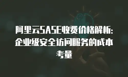 阿里云SASE收费价格解析：企业级安全访问服务的成本考量