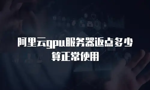 阿里云gpu服务器返点多少算正常使用
