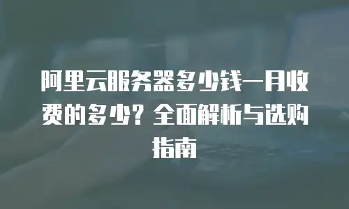 阿里云服务器多少钱一月收费的多少？全面解析与选购指南
