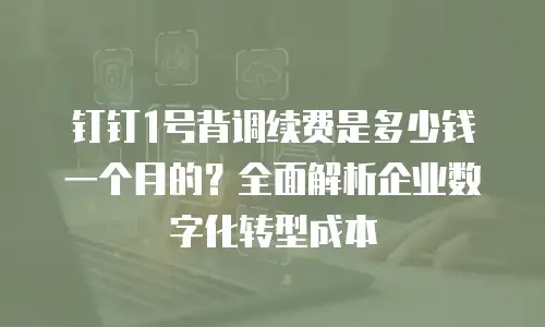 钉钉1号背调续费是多少钱一个月的？全面解析企业数字化转型成本