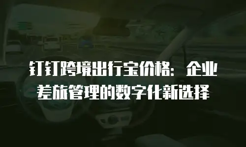 钉钉跨境出行宝价格：企业差旅管理的数字化新选择