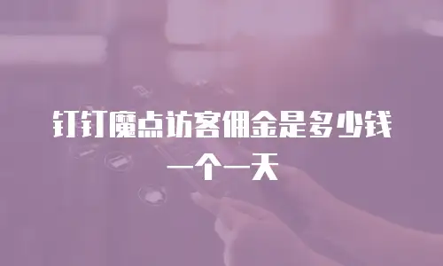 钉钉魔点访客佣金是多少钱一个一天