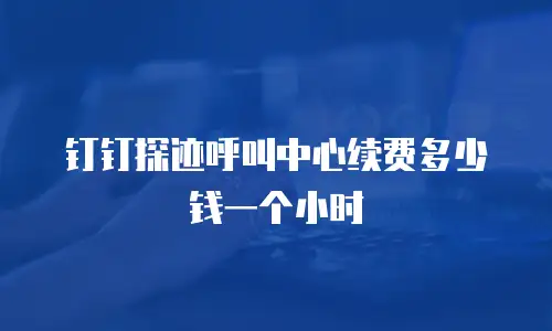 钉钉探迹呼叫中心续费多少钱一个小时