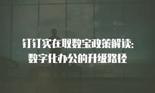 钉钉实在取数宝政策解读：数字化办公的升级路径