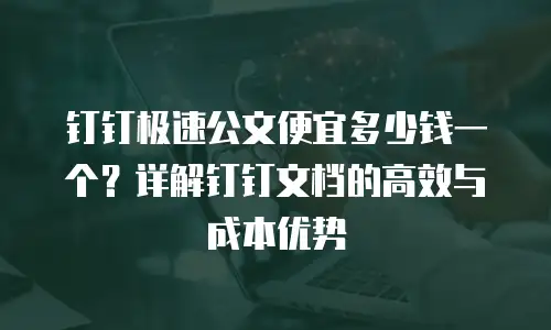 钉钉极速公文便宜多少钱一个？详解钉钉文档的高效与成本优势