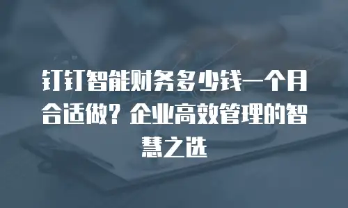 钉钉智能财务多少钱一个月合适做？企业高效管理的智慧之选